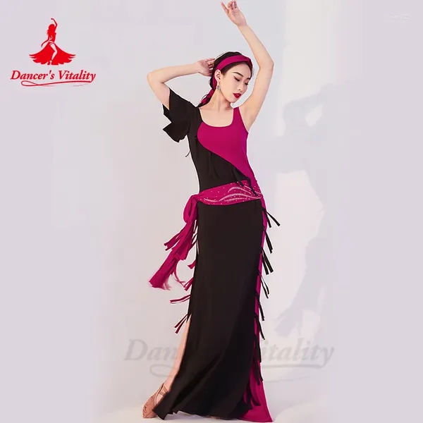 Bühnenkleidung Bauchtanz-Übungsanzug für Frauen, einteiliges Kleid, orientalisches Shaabi-Balady-Mädchentanz-Performance-Kleidung