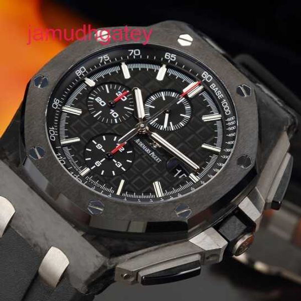 Ap Swiss Luxury Watch Ap Royal Oak Série Offshore Relógio Mecânico Automático Masculino Forjado Carbono 44mm Exibição de Hora e Data Fita de Anel de Cerâmica Brilho À Prova D 'Água SADF