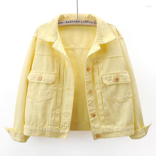 Jackets femininos 2023 Summer Women Jacket Jacket Candy Color Casual Casual Casual Jeans Jeans Exteriores Casaco Jaqueta Feminina