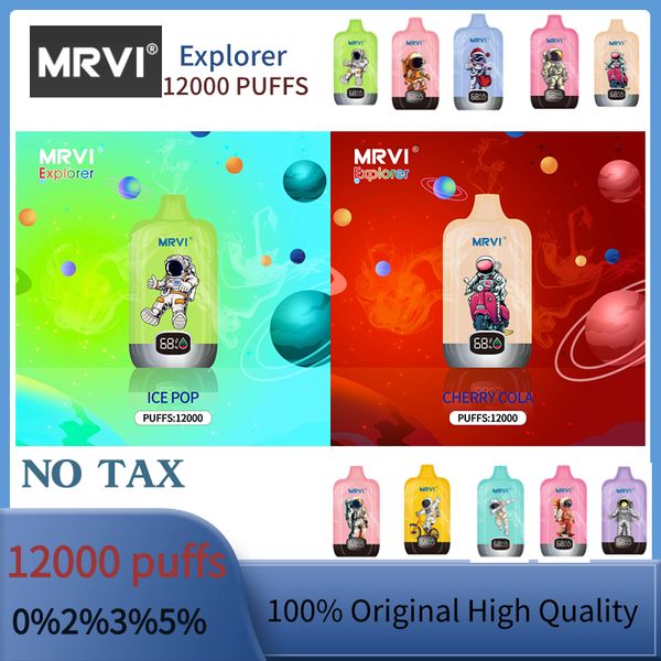 Original mrvi puff 12000 descartável vape caneta pod dispositivo puff 12k recarregável e cigarro 22ml 650mah frete grátis vape descartável