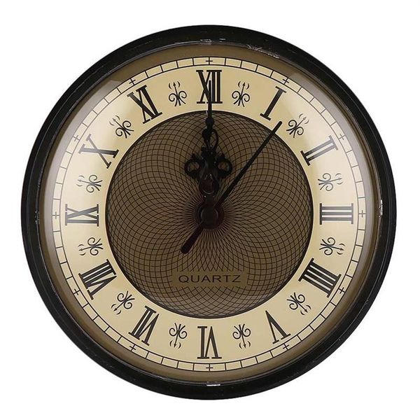 Relógios de parede 1 pc clássico mudo 2-1 2 relógio mecanismo de quartzo movimento inserir numeral romano rosto branco guarnição de ouro prático diy p2217