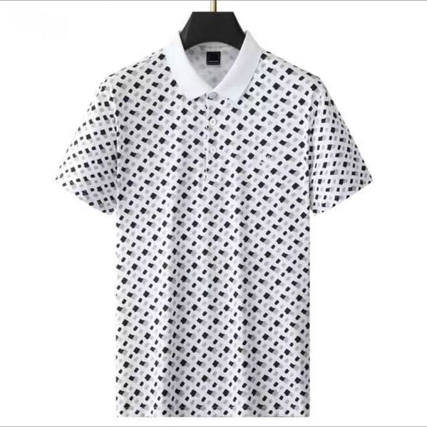 Mens Luxury Designer Polo Camisa masculina Top Tampe de Manga Curta Lazer Destacar Tees de Esportes de Black e Brancos M-3xl P01