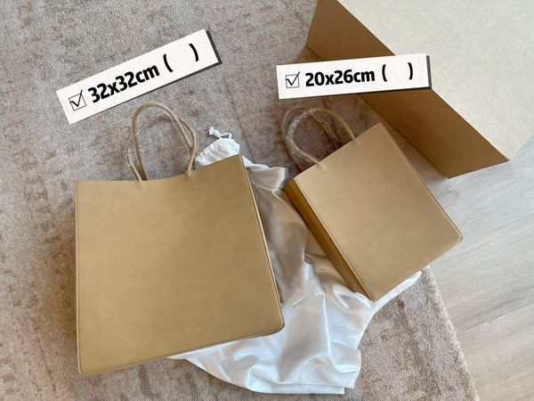 Luxo saco de papel kraft designer saco estilo minimalista bolsa feminina moda bolsa sacos de compras sacos de pele de bezerro grande bolsa