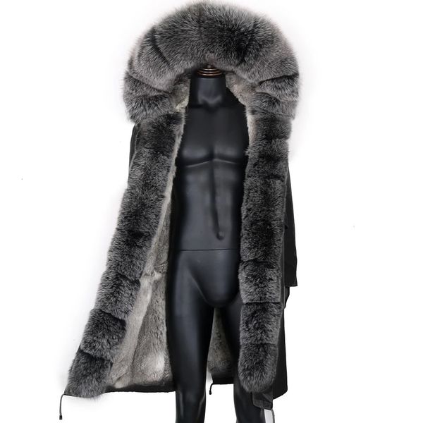 Pelliccia da uomo Pelliccia sintetica invernale X-Long Grigio Naturale Vera pelliccia di volpe Giacca Cappotti Uomo Moda Vera pelliccia Cappotto lungo Parka Inverno Nero Parka rimovibile 231122