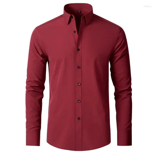 Erkekler Sıradan Gömlekler Bahar Sosyal Gömlek İnce İş Elbise Erkek Uzun Kollu Resmi Zarif Bluz Üstler Artı Boyut 5xl 6xl