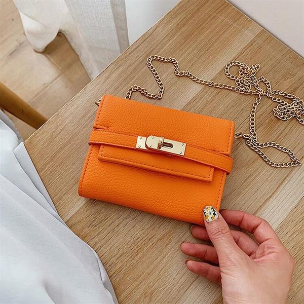 ganze Frauen Handtasche Street Trend Lederkette Tasche Mode multifunktionale Leder kurze Brieftaschen Multi Card Leathers Fashio283p