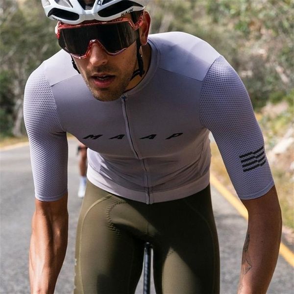 MAAP Maglia da ciclismo estiva a maniche corte manica corta Maglia da ciclismo viola tinta unita Camicia da ciclismo da uomo in puro colore Super Fit Quick dry 2203012918