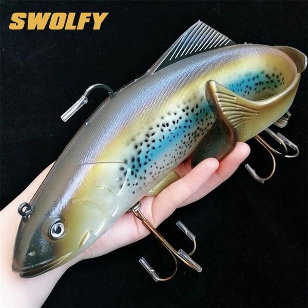 Swolfy 1Pc 134g 400g Big Size Soft Fish Bait Esche da pesca d'altura Swimbait Isca Artificiale Esca morbida Richiamo Attrezzatura da pesca T200602242c