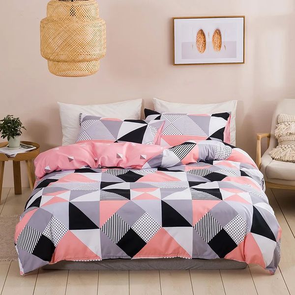 Conjuntos de cama Moderno Padrão Geométrico Duveta Capa King Size Home Soft Queen Quilt Fashion Full Twin Set 231122