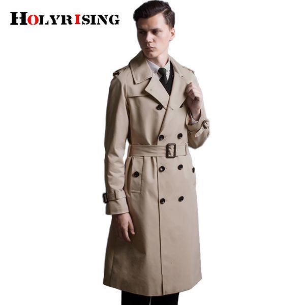 Casacos de Trench Masculinos Homens Jaqueta Masculina Homens Clássico Dupla Breasted Trench Coat Gabardina Hombre S-6XL Long Windbreaker Estilo Britânico 231121