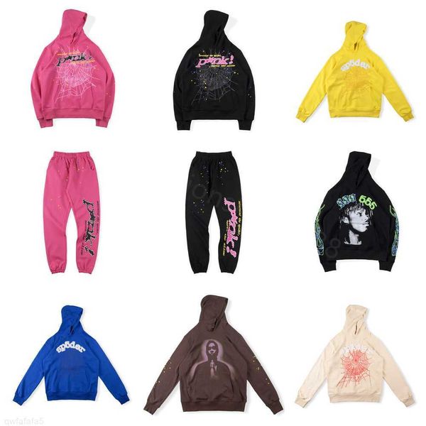 Sp5der Young Thug 555555 Homens Homens Hoodie Capuz de alta qualidade Print Spider Graphic Pink Sweethirs Y2K Pullovers S-XL JSyu