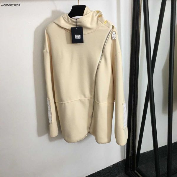 Felpe con cappuccio da donna di lusso Maglioni firmati Bottoni a spalla alla moda Cardigan con zip diagonale Giacche stampate con marchio Abbigliamento donna Nov21 hi-q