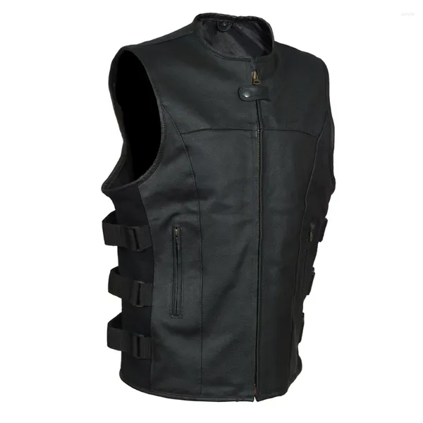 Gilet da uomo Gilet in ecopelle da motociclista Taglio da uomo Moto Nero Vari motociclisti di club