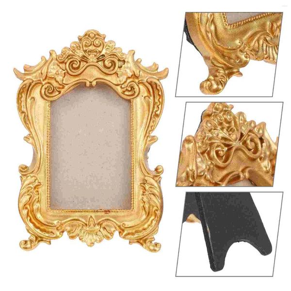 Frames Display Stand Po Frame Vintage Home Decor Rattan Bild Harz zarte Halter