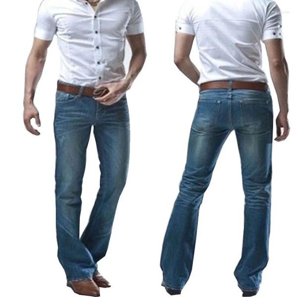 Jeans masculinos homens primavera modis micro-chifre azul versão coreana da maré magro pequeno trompete calças jeans motociclista