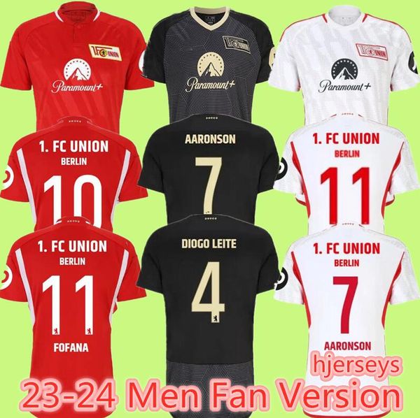 23 24 Union Berlin Camisetas de fútbol para hombre Aaronson Fofana Liga de Campeones Kral Khedira Laidouni Behrens Baumgartl Khedira Diogo Leite Doekhi 2023 2024 hogar lejos tercero