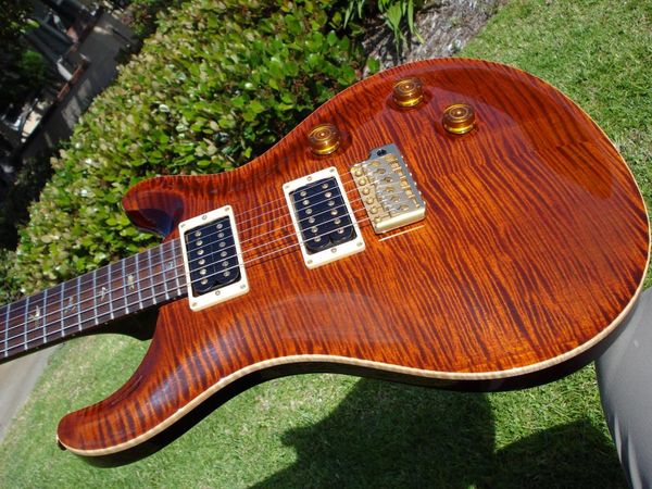 Sıcak satmak kaliteli elektro gitar 2004 özel 24 sanatçı kahverengi kaplumbağa alev 10 üst kuş - müzik aletleri