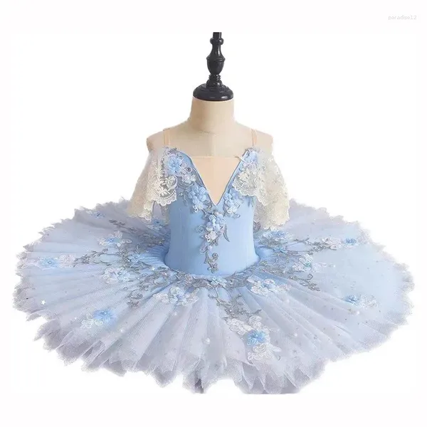 Palco desgaste profissional ballet tutu para crianças crianças panqueca prato pequeno cisne trajes de dança adulto mulheres desempenho vestido
