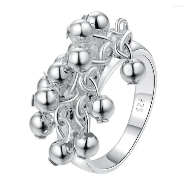 Cluster-Ringe Super Deal Promotion Großhandel versilbert Ring Traube Glocke Stil Mode klassische Kugeln Frauen Party Dame Weihnachtsgeschenke