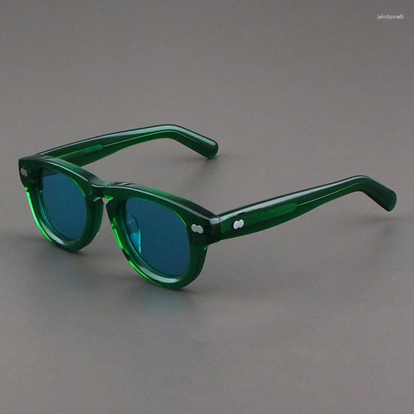 Occhiali da sole Rockjoy Polarizzati da uomo Occhiali da sole in acetato verde per uomo Nero Marrone Rosa Giallo Lenti spesse