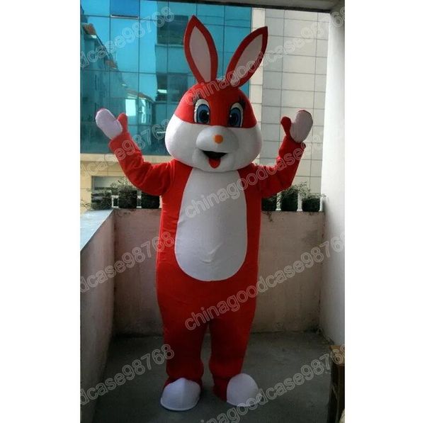 Natal coelho vermelho mascote traje de alta qualidade halloween fantasia vestido de desenho animado personagem roupa terno carnaval unisex roupa publicidade adereços