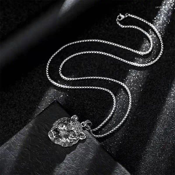 Ожерелья с подвесками в стиле хип-хоп, мужская мода, тигр, китайское шикарное ожерелье с головой зодиака, ретро год аксессуаров, оптовая продажа