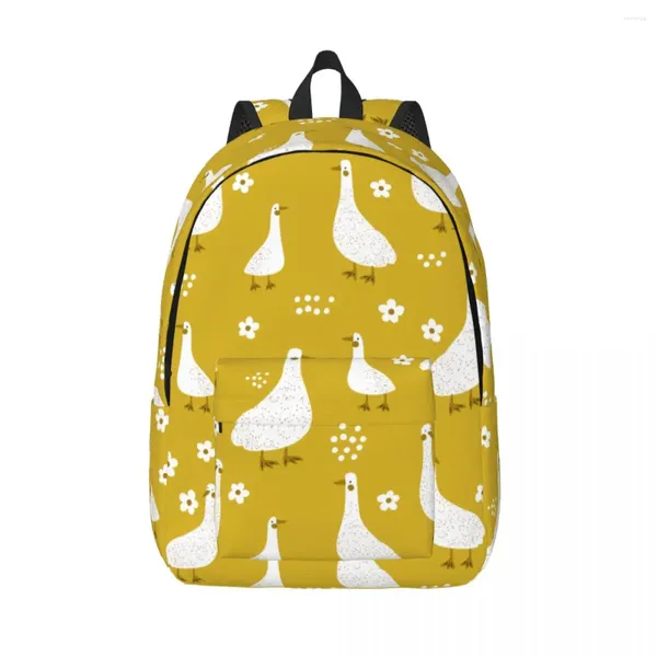 Рюкзак для ноутбука, уникальные милые гуси на лугу, школьная сумка, прочная студенческая сумка для мальчиков и девочек, путешествия