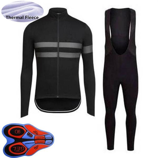 Maglia da ciclismo invernale RAPHA Team Set Maglia da uomo in pile termico a maniche lunghe Camicie con bretelle Kit abbigliamento da mountain bike bicicletta da corsa s253v