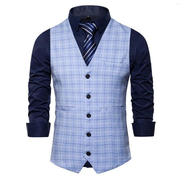 Gilet da uomo Abito da sposa tinta unita da uomo Cappotto Gilet Cappotto britannico per il tempo libero Slim Costume di scena T-shirt a maniche lunghe