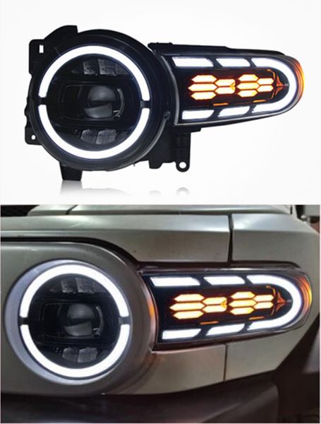 Светодиодные дневные ходовые огни поворотников для Toyota FJ Cruiser 2007-2020, фары, автомобильные аксессуары