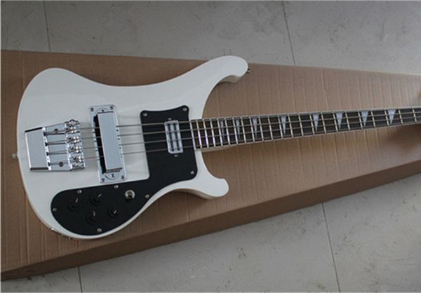 Custom 4003 Rick 4 Strings Bass Guitar White Electric Bass di alta qualità Accessori importati sudcoreani Spedizione gratuita