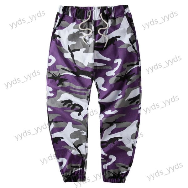 Calças masculinas camuflagem calças militares calças de carga homens hip hop skate babador calças gerais ins rede com bdu high street jogger calças t231122