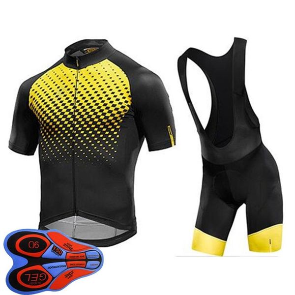 Mavic equipe bicicleta ciclismo manga curta camisa bib shorts conjunto 2021 verão secagem rápida dos homens mtb uniforme de corrida estrada kits outdoor330d