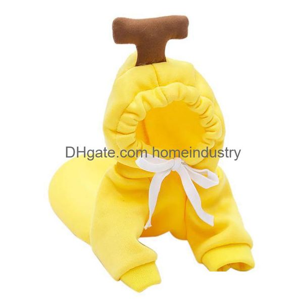 Cão vestuário cão vestuário legendog lã quente inverno roupas para animais de estimação maçã banana cenoura frutas desenhos animados com capuz para cães gatos roupas gota d dh2yp