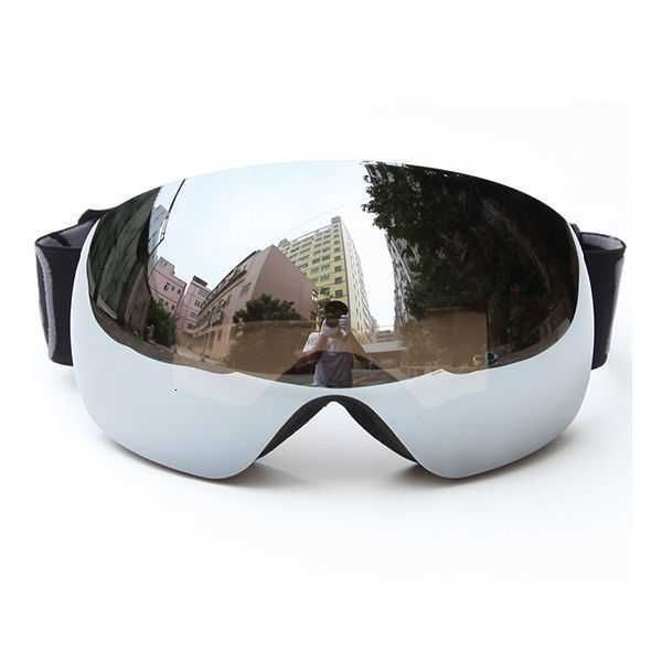 Skibrille Doppelschicht Anti-Fog-Ski Kurzsichtige Männer und Frauen Single Board rahmenloser großer Spiegel