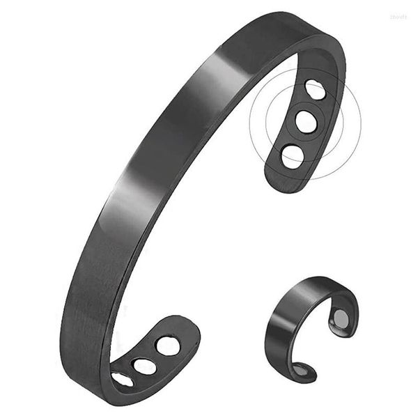 Bangle 1 PC Drenagem linfática Ring therapêutico Anel aberto Bracelete de emagrecimento Presente para homens Men 4 Cores Jóias de moda