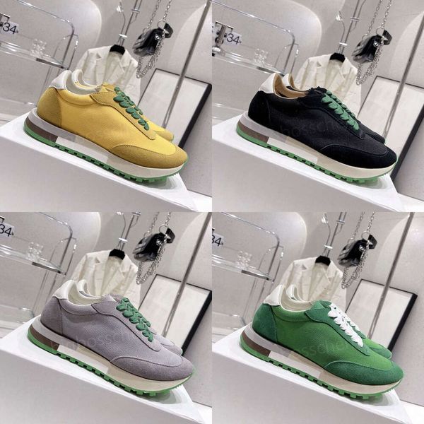 O The Row Casual Casual Quality Top Shoes Sapatos Low Sports Sports Running Shoes Designer Classic Novo British Style Lace Up Painel de couro Solas grossas Antiskid Comfort recuperar