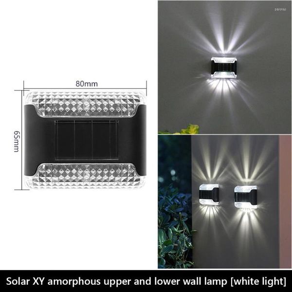 Lâmpada de parede 4pcs LED ao ar livre Night Sensory Switch Solar Light Easy Instalação Plástico leve para o Courtyard Park