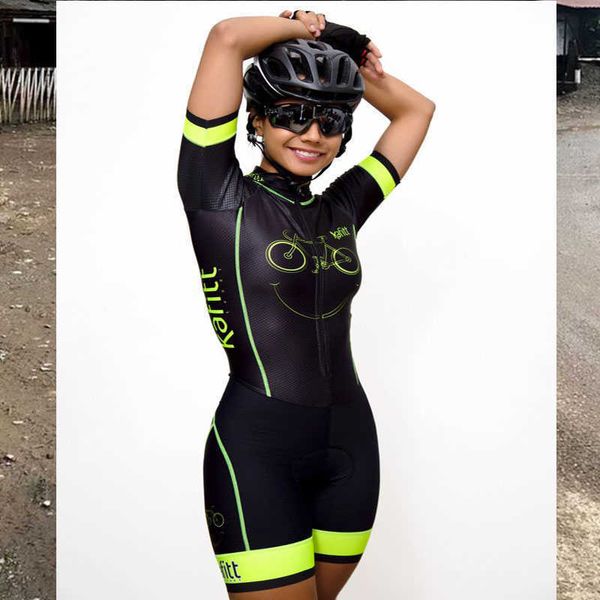 Set di maglie da ciclismo 2020 Kafittcycling Style Women's Triathlon Cycling Suit Onepiece Monkey 9D Cushion Bike Professional Pro Set J230422