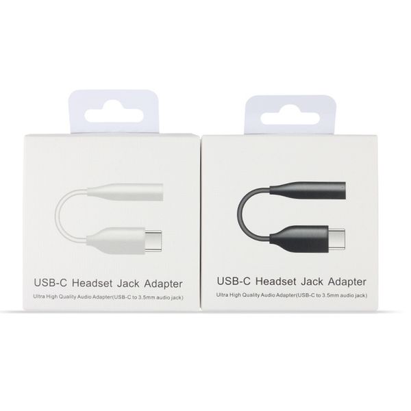 USB-C Typ c bis 3,5 mm Kabeladapter Audiokabeladapter Linie für Samsung S20 S21 Plus Utral Note 20 21 Android-Handy mit Retail BOX