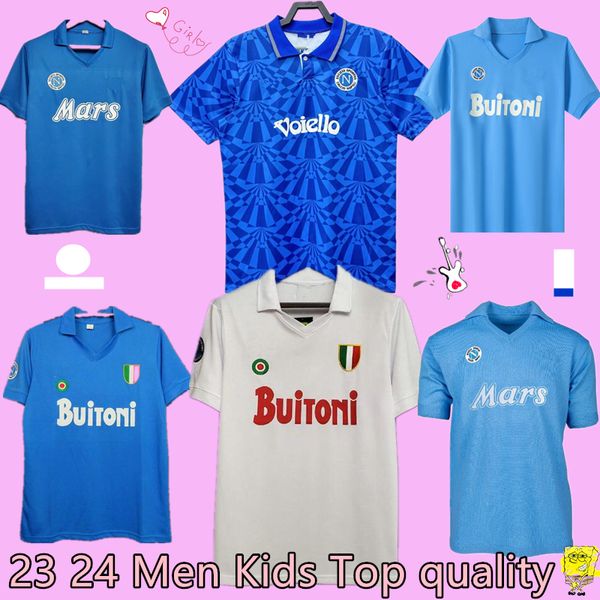 86 87 90 91 1991 1993 1994 Napoli Maglie retrò Maglie da calcio uomo MARADONA ZOLA Home Blu Away Bianco 3° Rosso Calcio manica corta vintage Maglia da calcio napolis