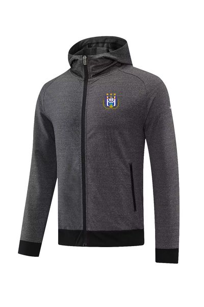 Royal Sporting Club Anderlecht Giacche da uomo Giacca sportiva per il tempo libero Cappotto caldo autunnale Felpa con cappuccio da jogging all'aperto Camicia sportiva casual