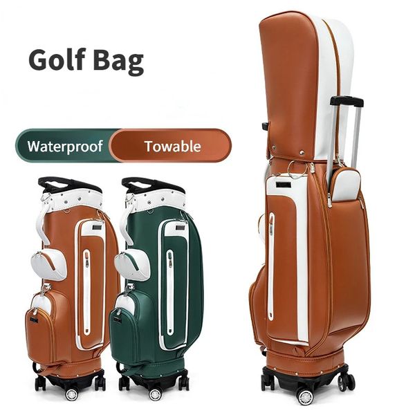 Outdoor-Taschen PGM Golf Bag Fashion Pull Rod Pack Wasserdichte Nylon Mikrofaser Vierrad Reise Faltbares Flugzeug 231122