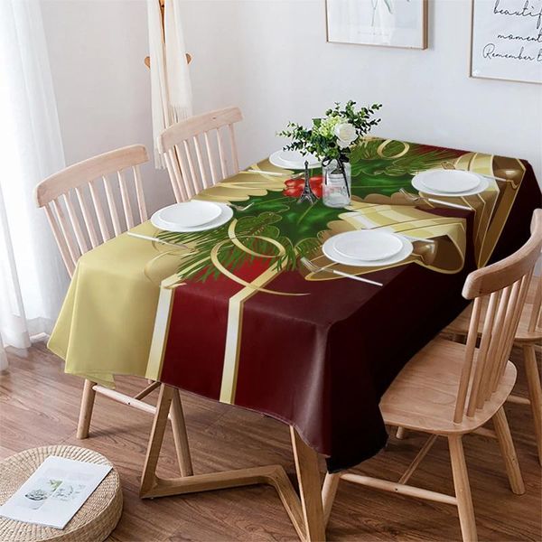 Tovaglia con campane di Natale, tovaglia da cucina, sala da pranzo, decorazioni festive, copertura rettangolare per caffè