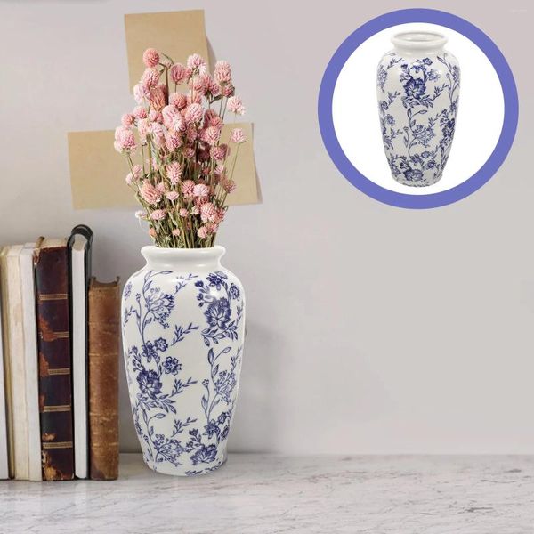 Vasos jarra de gengibre cerâmica Blue e branco vaso de vaso de porcelana para arranjo de flores