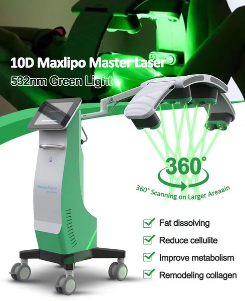 Remoção de gordura indolor Luzes laser verdes 10D Baixo Equipamento de terapia a laser de nível Hengchi Slimming Beauty Dispositivo