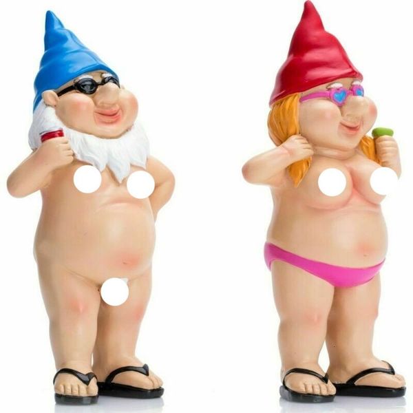 Decorações de jardim 1 PC NAKED Funny Gift estátua Decoração Nudista decoração de estátuas nus gnomos travessos do dia dos namorados saguedores 230422