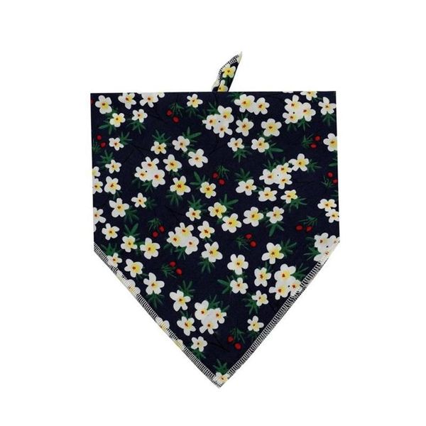 Cão vestuário personalizado floral impresso flor bandana gravata em bonito em preto margarida cachecol acessórios288h