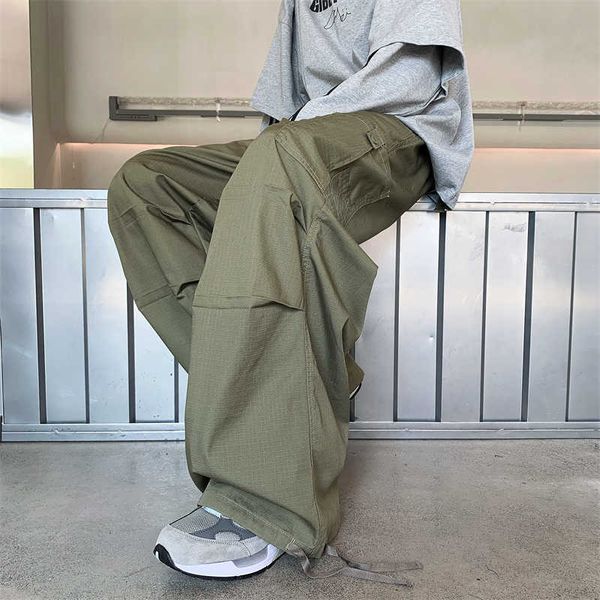 Calça masculina y2k calças de carga japonesas ahéticas solteiras de moda direta vintage homens homens casuais todos combinam com o poeta harajuku pantalons g230422