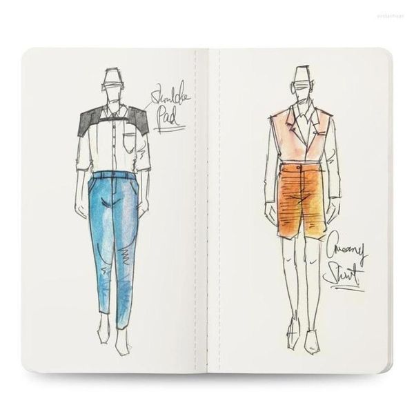 Mini-Neonlicht-Skizzenbuch für Herren, professionelles Modedesign, Körpervorlagen, männlich